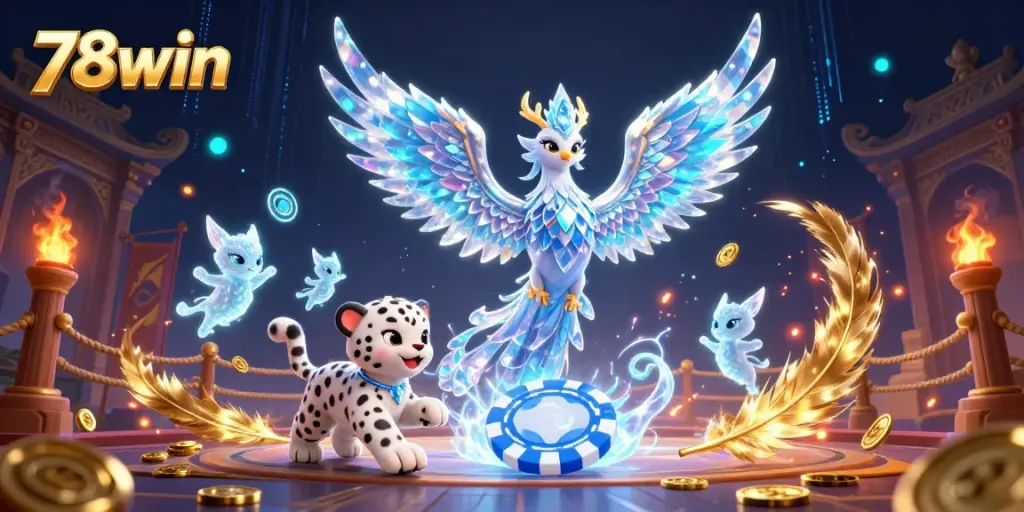 Win big with vibrant scenes from 78win's ice phoenix adventure in a captivating online casino